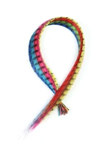 13pcs Long Straight Synthetic Hair Extension - Multicolor - View 4