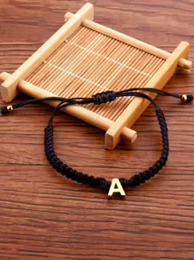 Vòng tay trái tim chi tiết 1 chữ cái - màu đen - Xem 2