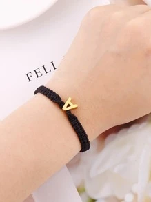 Vòng tay trái tim chi tiết 1 chữ cái - màu đen - Xem 4