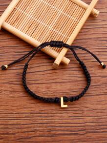 Vòng tay trái tim chi tiết 1 chữ cái - màu đen - Xem 5