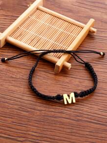 Vòng tay trái tim chi tiết 1 chữ cái - màu đen - Xem 6