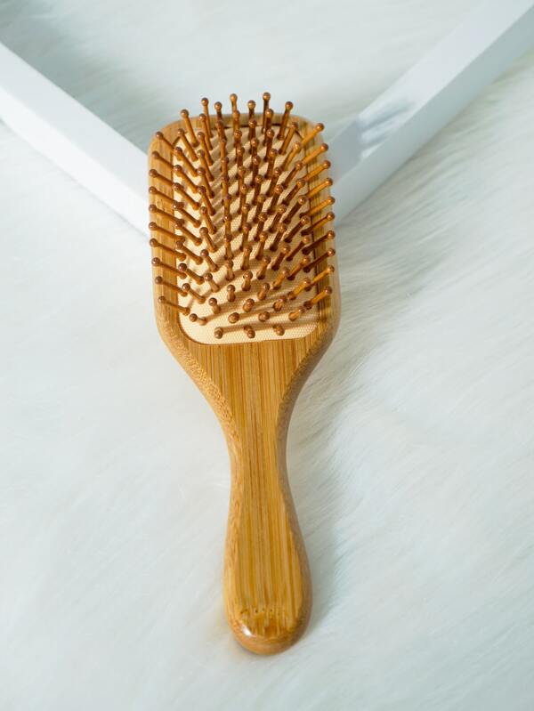 lina. 1 Pc/2pcs Small Size Nan Bamboo Square Cushion Hair Comb With Handle, Detangling Hair Brush For Women&Men,Bamboo Paddle Hair Brush With Handle, Natural Bamboo Comb Paddle Detangling Hairbrush, Suit For Women Men And Kids ,Portable Detangling Haircomb For Massaging Scalp&Hair Growth,Thin/Curly/Dry Hair ,Massage Comb For Home Use Hair Care