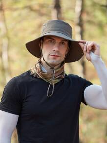 Hombres Sombrero cubo con diseño de ojal - Verde militar - Ver 3