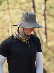 Hombres Sombrero cubo con diseño de ojal - Verde militar - Ver 4