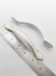 2pcs Aluminum Alloy Drawer Pull, European Style Two Tone Drawer Handle For Bedroom - White - View 2