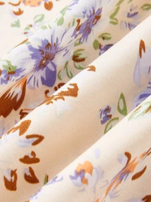 SHEIN MOD Plus Allover Floral Print Knot Front Cami Dress - Multicolor - View 4