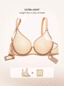 LUVLETTE Sheer Vitality Mesh Support Bra - Apricot - View 2