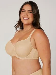 LUVLETTE Plus Sheer Vitality Curve Full Coverage Bra - Apricot - View 6