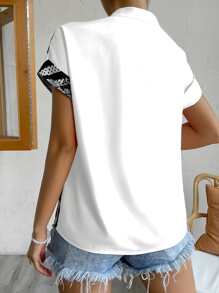 EMERY ROSE Floral And Striped Print Button Up Shirt - White - View 2