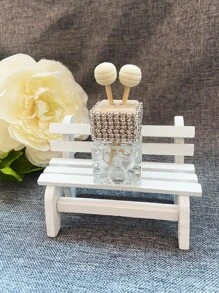 汽車空調出風口鑲嵌鑽石裝飾方形香水瓶 - 無色 - 查看 5