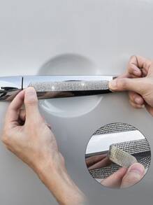 4 piezas Pegatina con diseño de diamante de imitación de coche anticolisión - Blanco - Ver 6