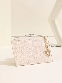 商务休闲女士拉链卡包，仿皮信用卡包，带多卡槽和身份证窗口钱包，适合女士 - 杏色 - 查看 4