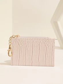 商务休闲女士拉链卡包，仿皮信用卡包，带多卡槽和身份证窗口钱包，适合女士 - 杏色 - 查看 5