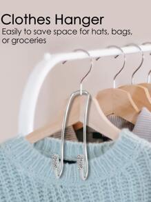 2入組水鑽裝飾車座後背鉤 - 銀色 - 查看 6