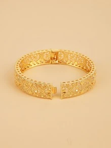Hollow Out Bangle - Yellow Gold - View 3
