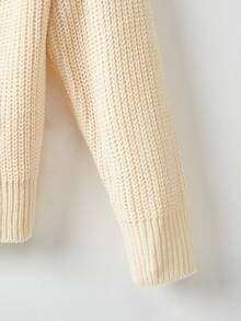 Niños Cárdigan con botón delantero de hombros caídos - Albaricoque - Ver 4