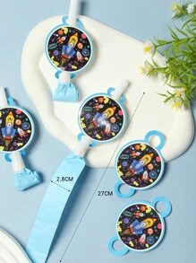 10入組/套火箭圖案派對口哨卡通塑料井噴發聲器適合節日派對 - 彩色 - 查看 2