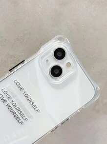 字母圖案透明手機殼附帶繩子 - 灰色 - 查看 7