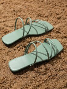 Sandalias minimalista - Verde Oliva - Ver 5