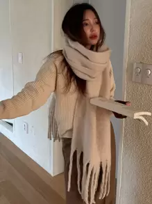 DAZY Cárdigan De Punto Con Manga Raglán Y Ribetes - Albaricoque - Ver 7