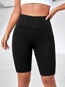 Easithlete Mesh Insert Tummy Control Sports Cycling Shorts With Phone Pocket - Black - View 5