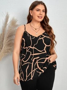EMERY ROSE Áo hai dây Plus Size Đồ họa Giải trí - màu đen - Xem 1