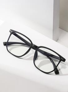 Square Frame Women's Fashionable Design Glasses - Black - View 1