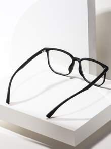 Square Frame Women's Fashionable Design Glasses - Black - View 2