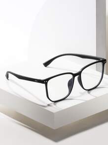 Square Frame Women's Fashionable Design Glasses - Black - View 3