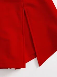 SHEIN EZwear Plus Size Solid Color Split Hem Skort