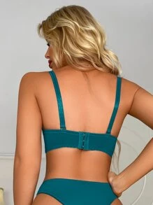 Ladies' Sexy Contrast Lace Solid Color Push-Up Bra, Lingerie