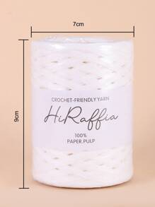 1roll Solid Color Raffia Yarn - White - View 3