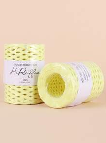 1roll Solid Color Raffia Yarn - Yellow - View 1