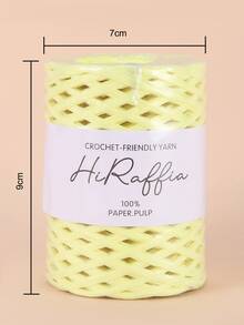1roll Solid Color Raffia Yarn - Yellow - View 3