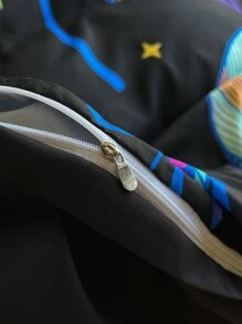 3入組樹葉印花聚酯纖維被套組 - 彩色 - 查看 4