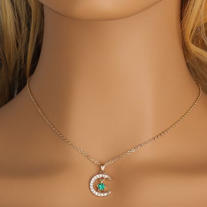 月亮和星星吊墜項鍊