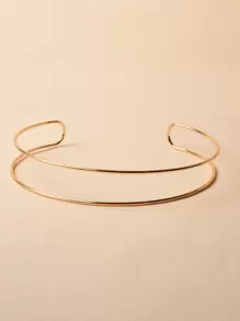 Solid Minimalist Choker - Yellow Gold - View 2