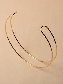 Solid Minimalist Choker - Yellow Gold - View 3