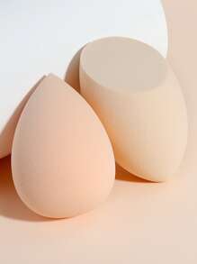 2pcs Water Drop Shape & Olive Cut Shape Makeup Sponge Set That Expand With Water - Multicolor - View 2
