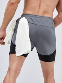 SHEIN Fitness Quần short thể thao nam Thể thao - Xám - Xem 2