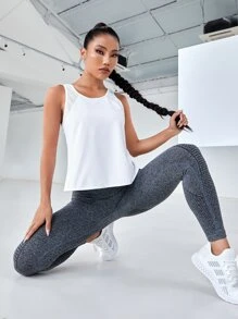 Yoga Basic 交叉後鏤空運動背心 - 白色 - 查看 5