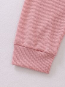 Đồ mặc nhà Gái Thắt lưng Khối Màu Giải trí - Bụi hồng - Xem 8