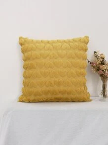 1pc Heart Tufted Cushion Cover Without Filler - Yellow - View 3