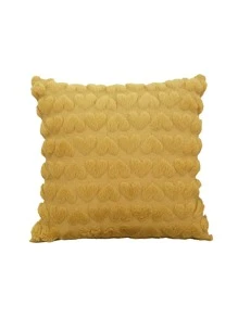 1pc Heart Tufted Cushion Cover Without Filler - Yellow - View 4