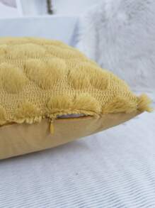 1pc Heart Tufted Cushion Cover Without Filler - Yellow - View 5