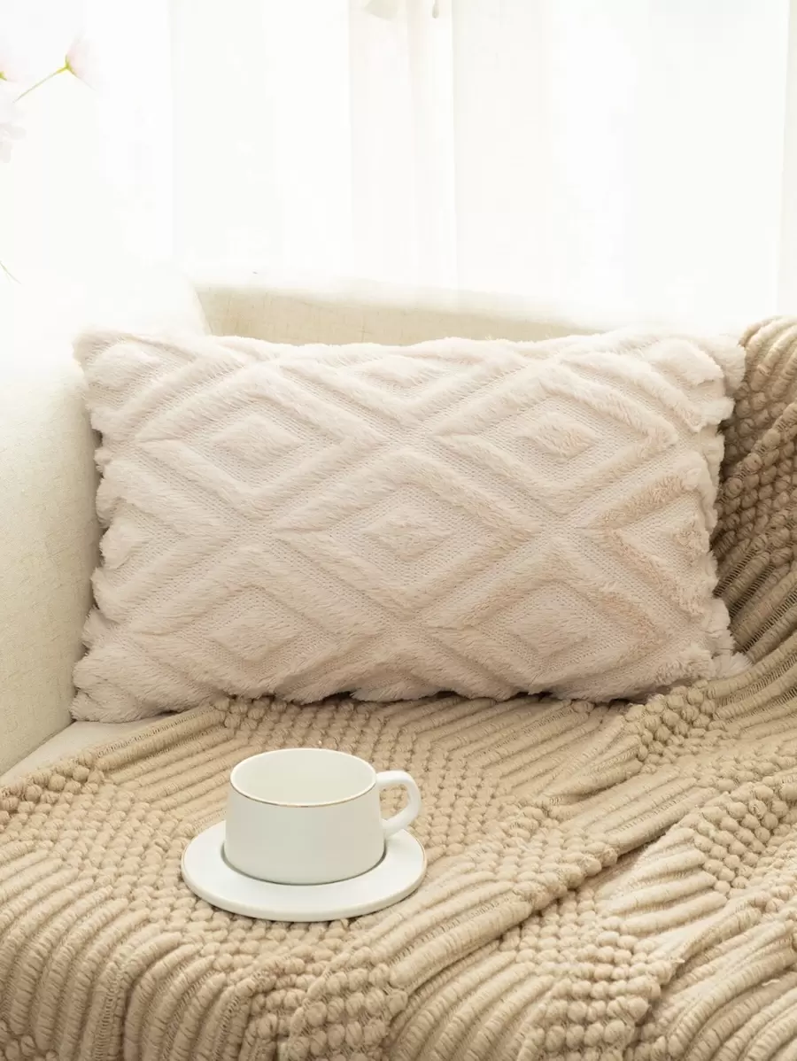 1pc Geometric Tufted Cushion Cover, Throw Pillow Case For Sofa, Pillow Insert Not Include