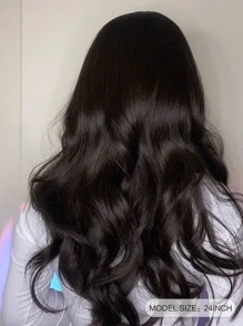 HAIRCUBE HAIRCUBE 26 Inch Dark Brown Synthetic Wigs for Women, Long Curly Wig with Bangs, Natural Looking Wigs Daily Use