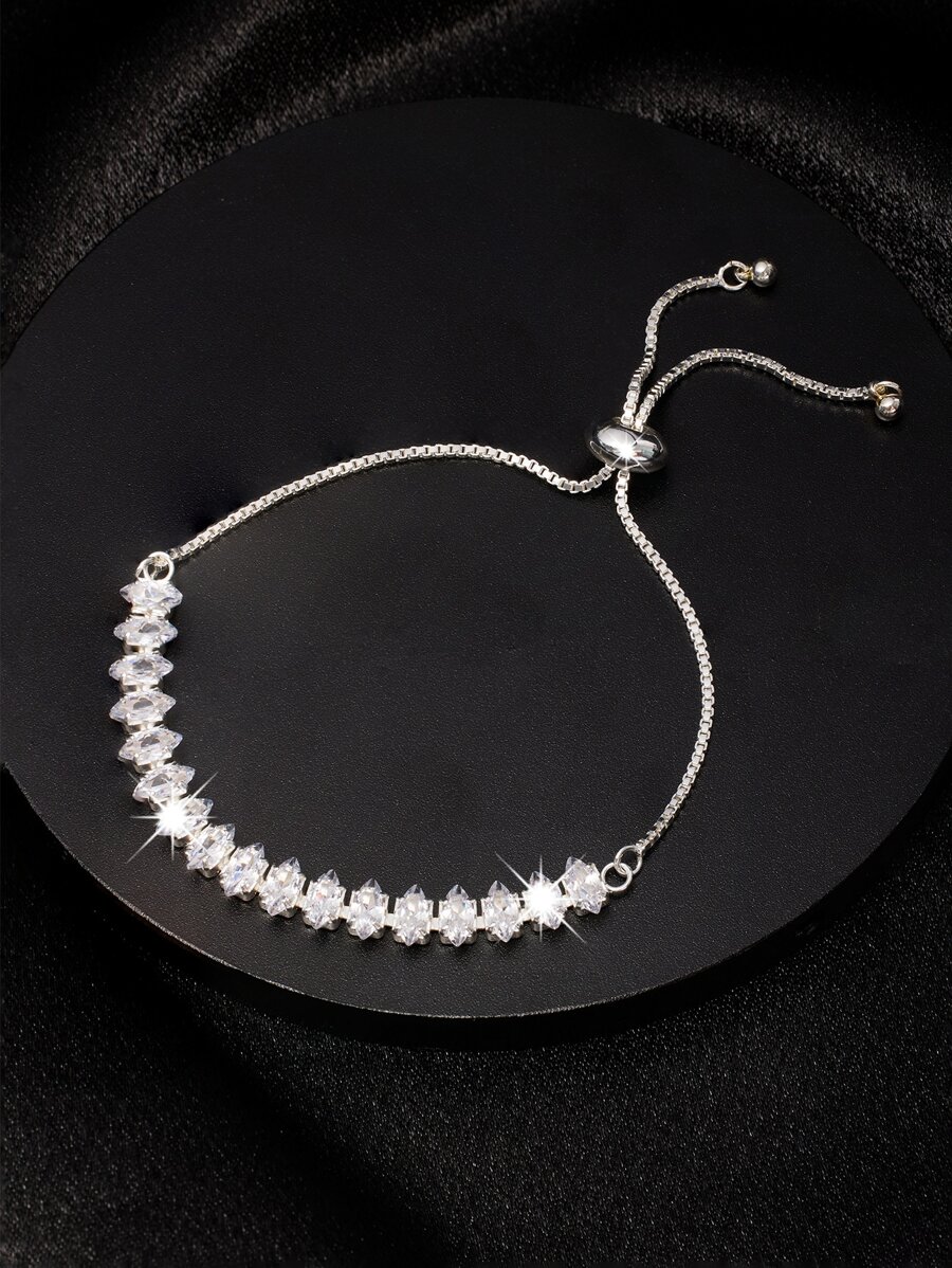 Pulsera zirconia cúbica - Plateado - Ver 1