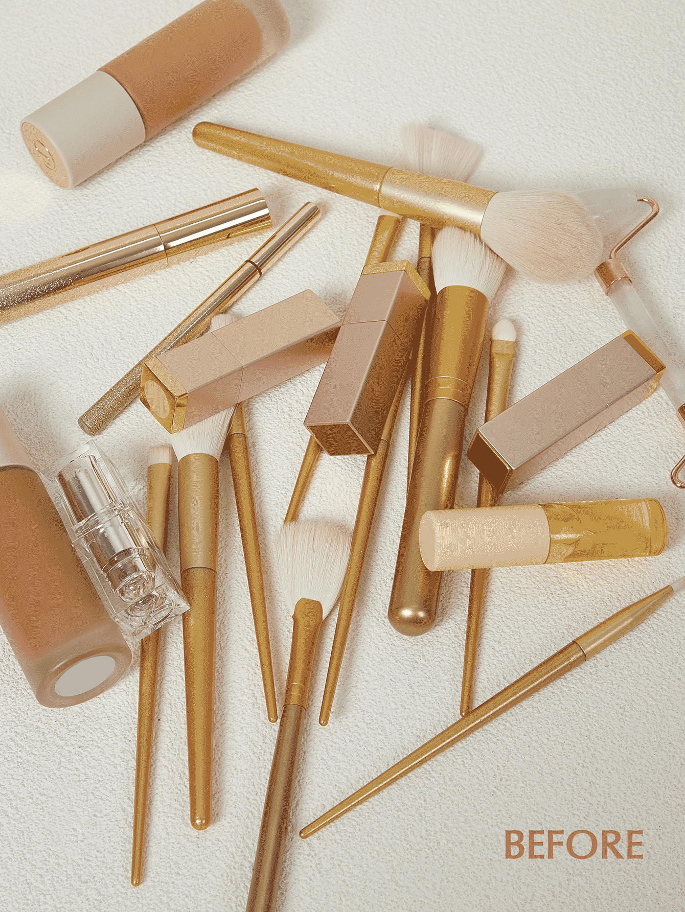 SHEIN 多機能メイクアップオーガナイザー化粧品収納ホリデーギフト—ゴールドリム SHEIN JAPAN