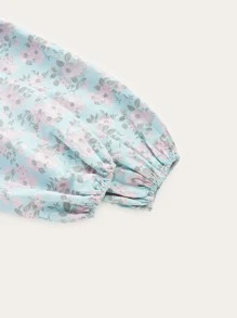 SHEIN MOD Ditsy Floral Cold Shoulder Blouse - Multicolor - View 3